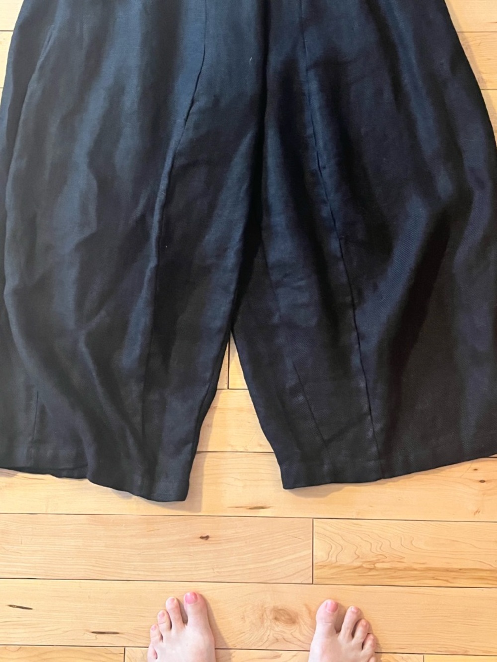 Shack Incorporated Wide Leg Black 100% Linen Pants Adjustable Waist size small - Picture 2 of 9